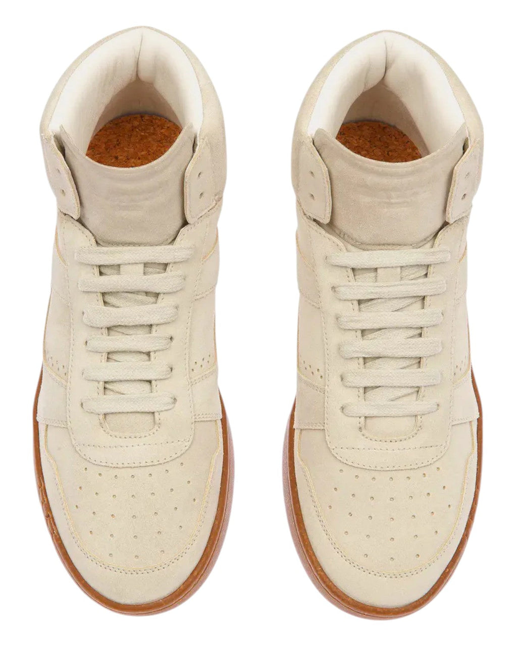 Bally Wiggles 6303321 Men's Dusty White Calf Suede High Top Sneakers