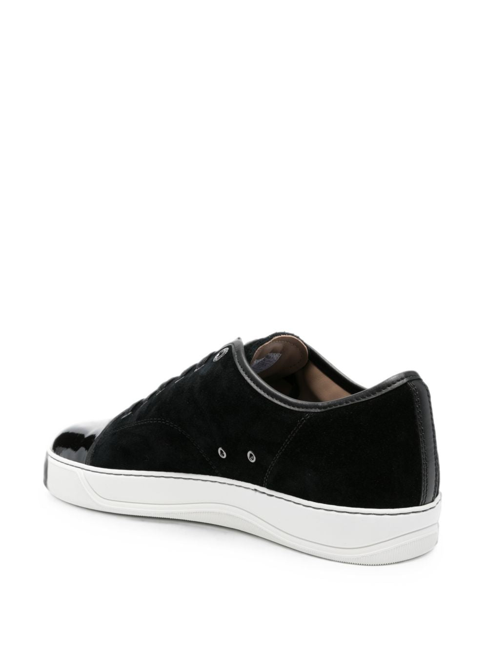Black Suede Patent Leather Sneakers