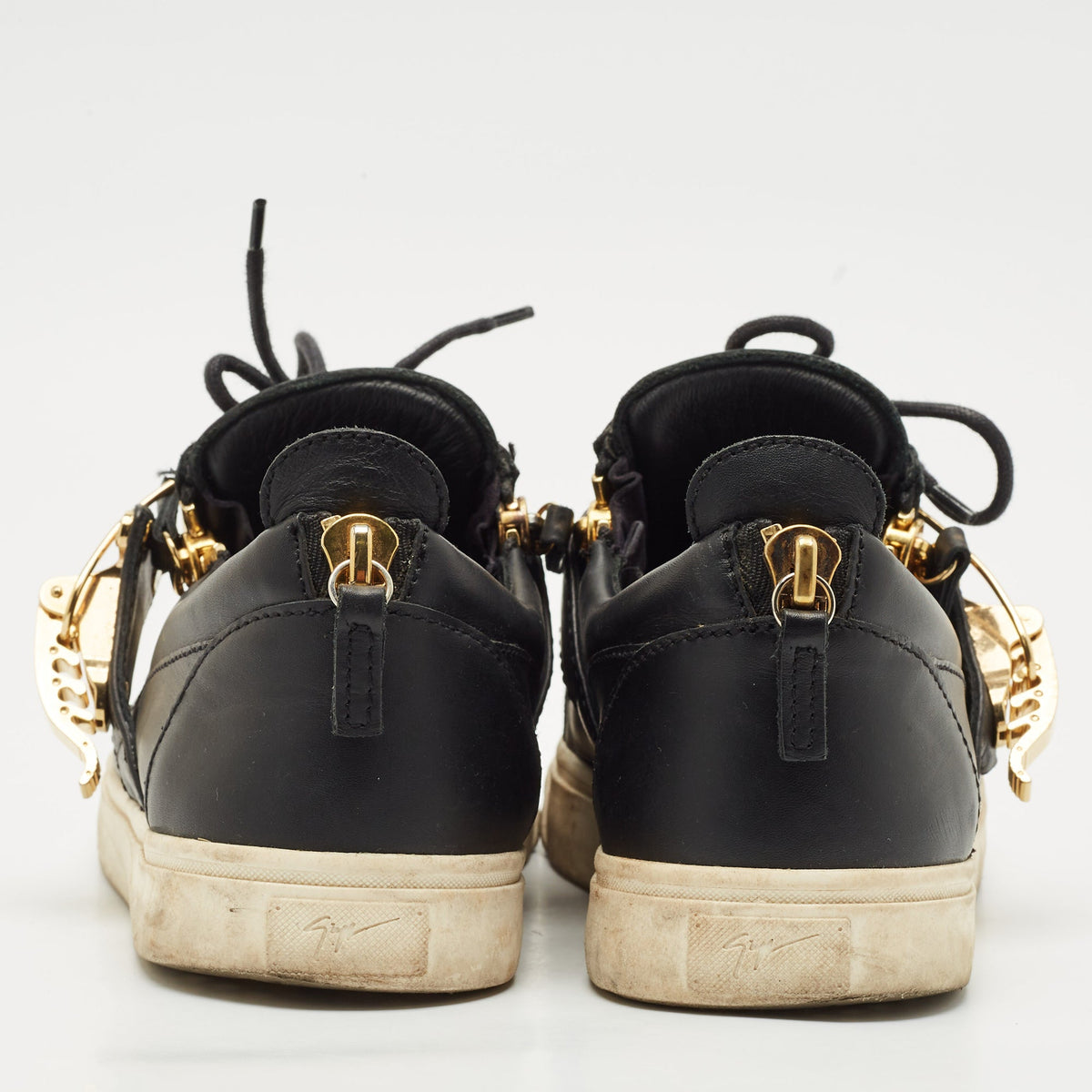 Giuseppe Zanotti Black Leather Low Top Sneakers