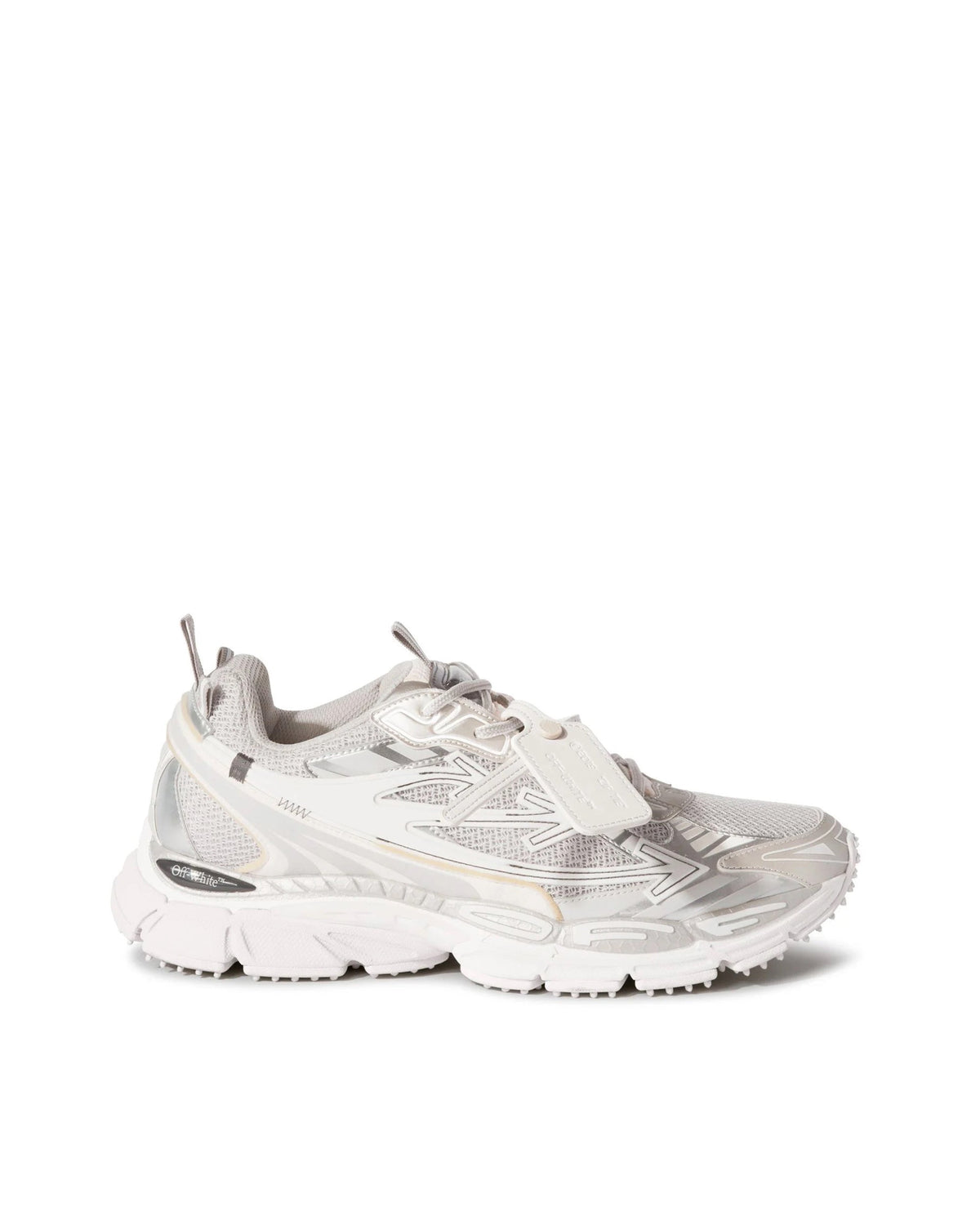 Light Grey and Silver Sneakers with Mesh