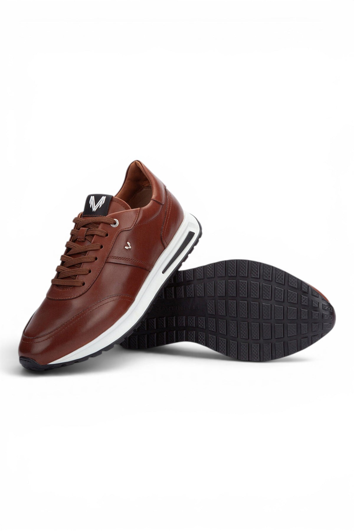 Martinelli Men's Brown Leather Sneakers Trainer Lace-Up Shoes - Hanbury