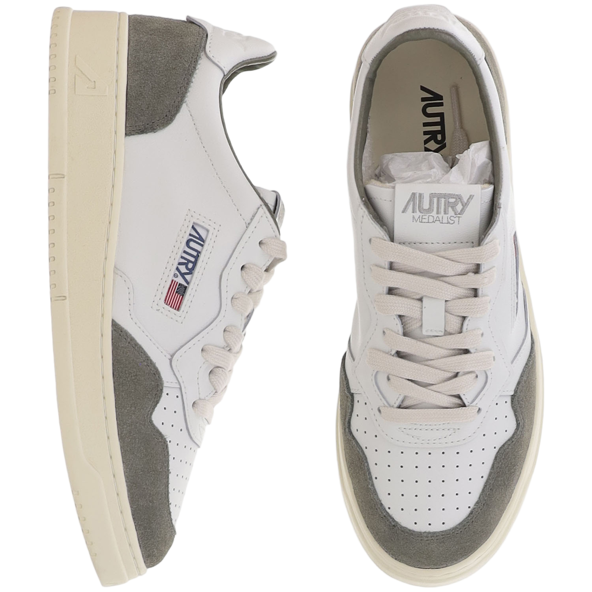 Medalist Low Leather Sneakers With Smooth And Suede Paneling
