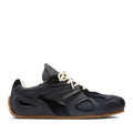 Black Slow Runner Layered Panel Padded Collar Sneakers