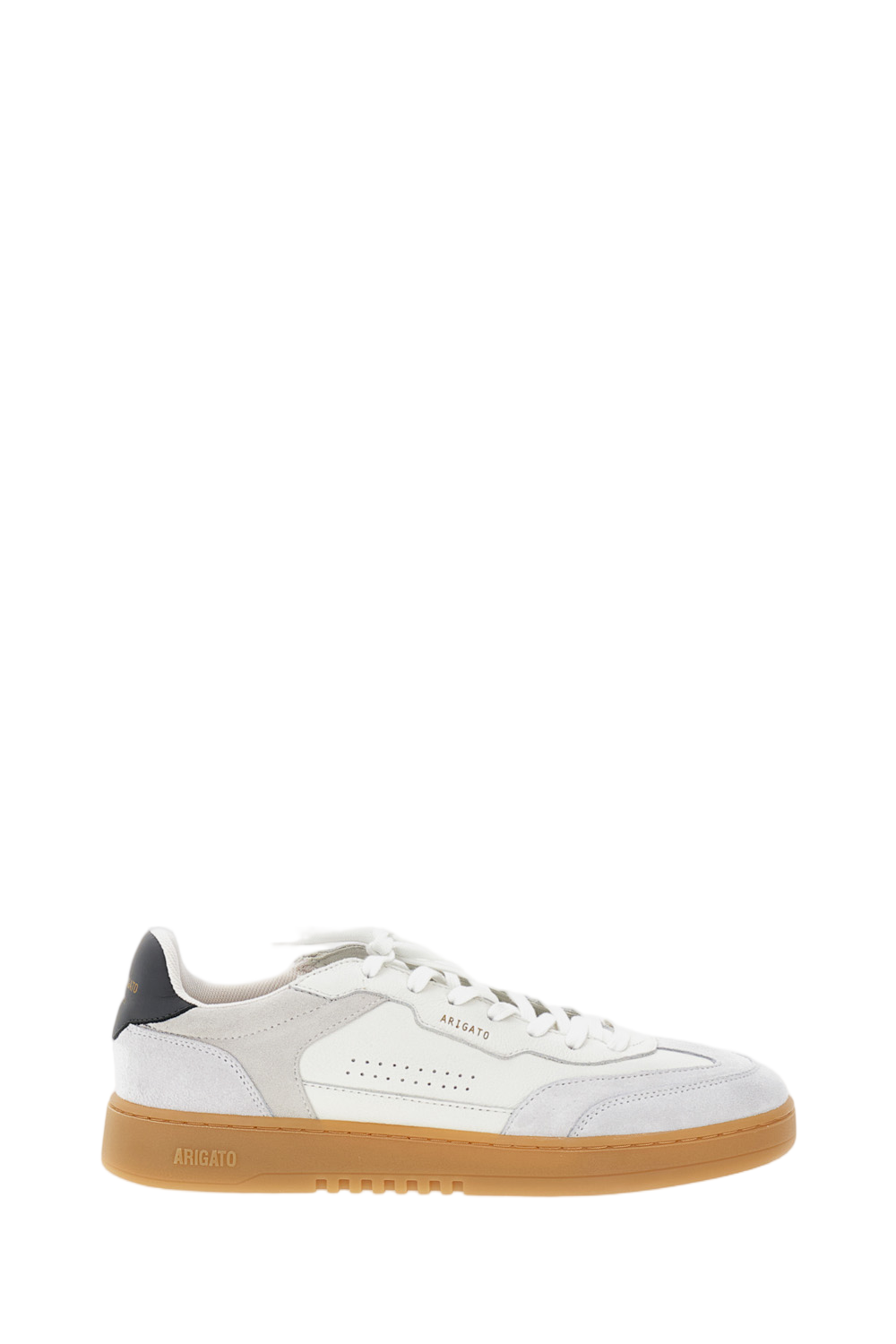 Low-Top Sneaker with Perforated Side Panels and Gold-Accent Logo