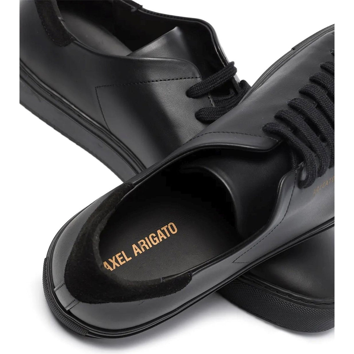 Black Clean 90 Minimalist Textured Heel Leather Sneakers