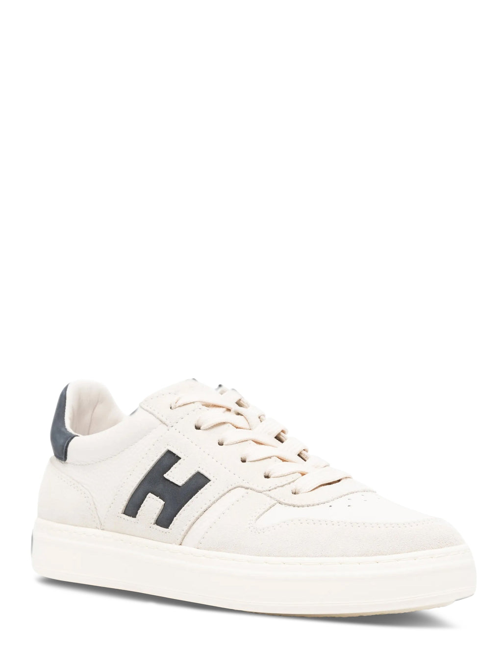 Low-Top Calfskin Sneakers with Contrasting Heel and Signature Logo