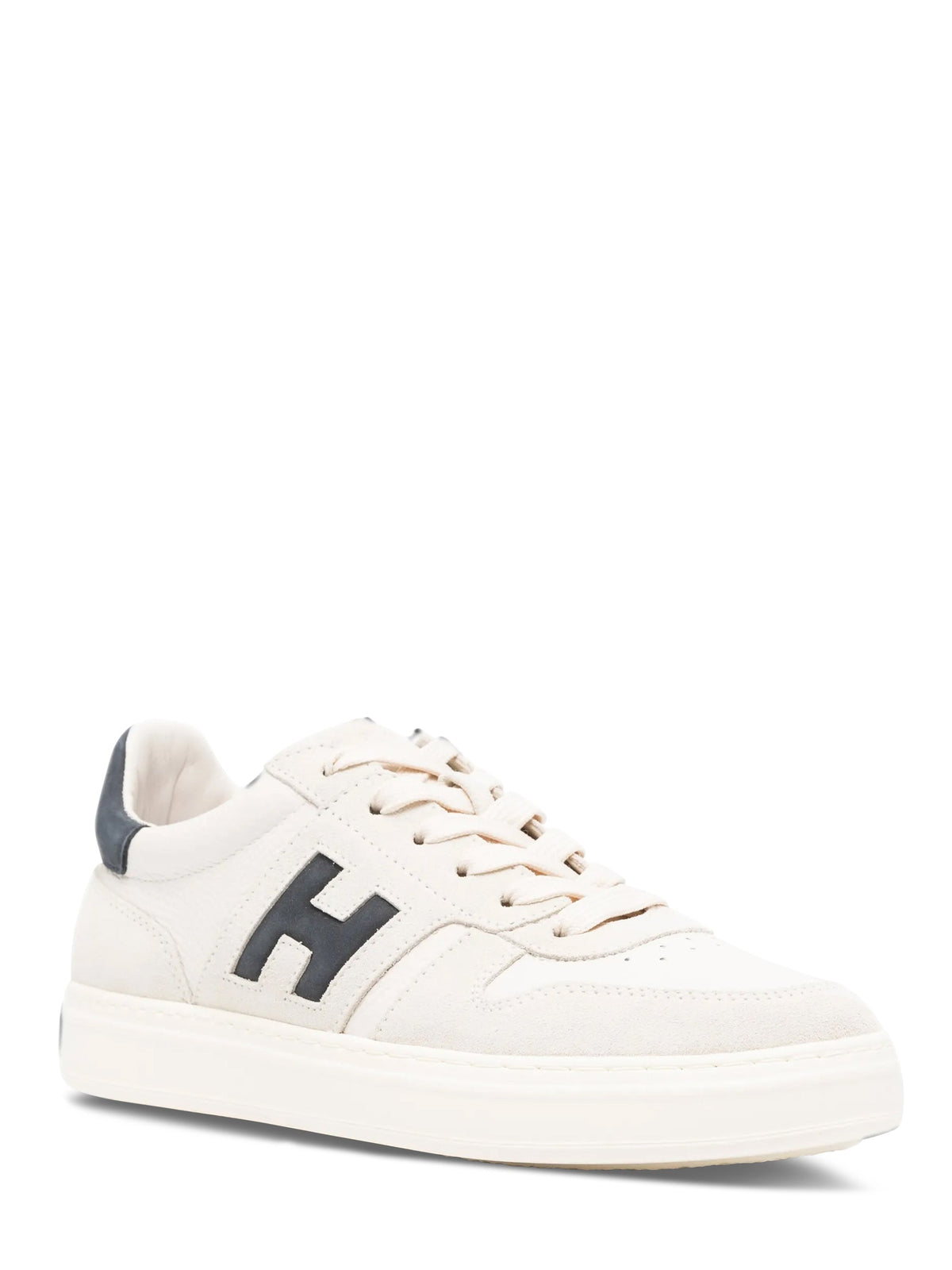 Low-Top Calfskin Sneakers with Contrasting Heel and Signature Logo