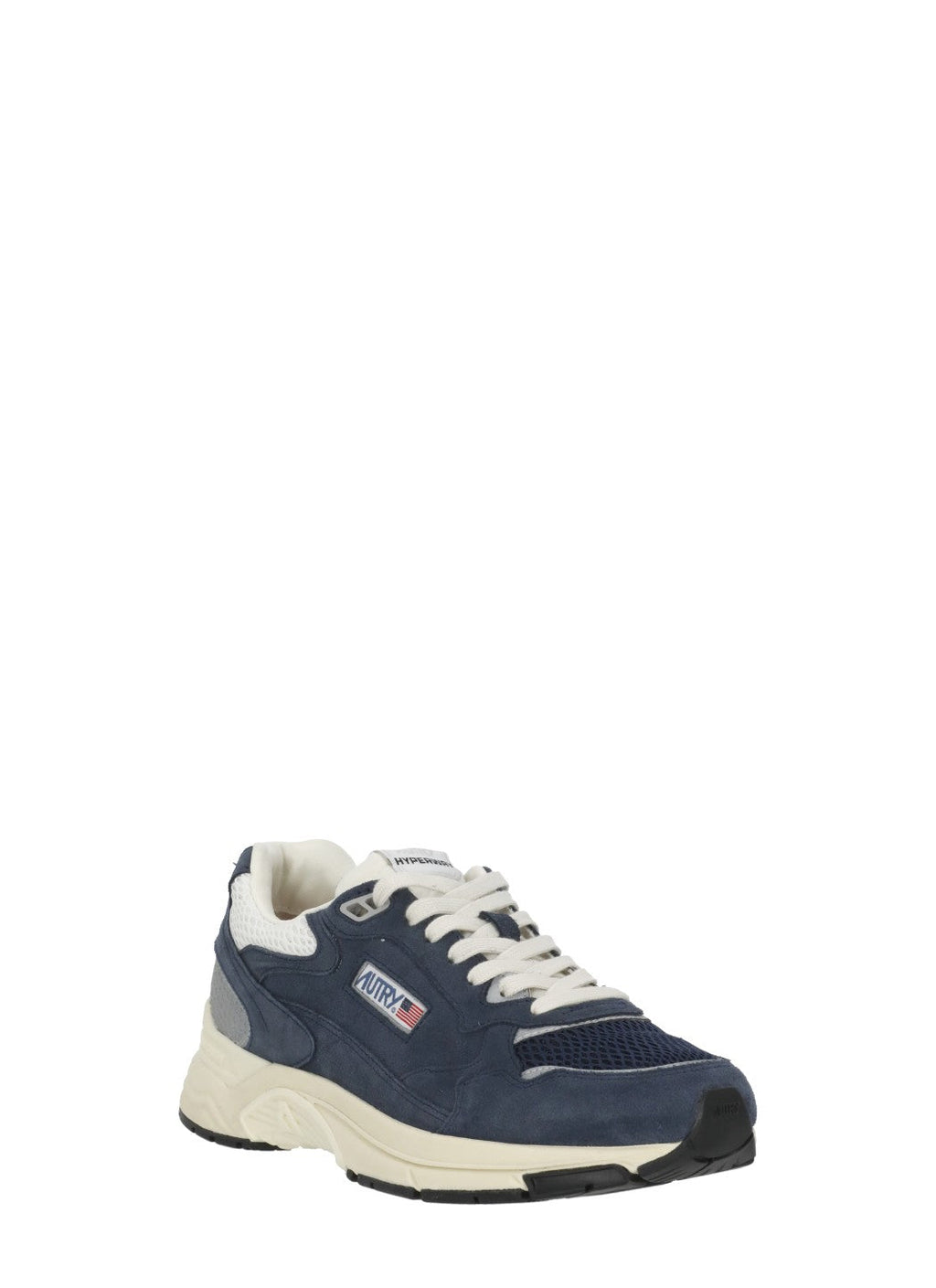 Blue Pebbled Leather Contrasting Details Low-Top Sneakers