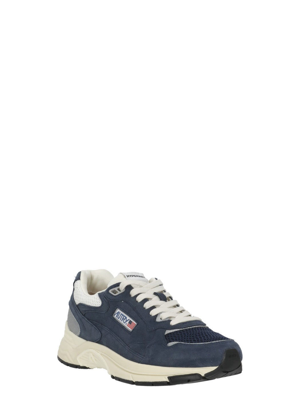 Blue Pebbled Leather Contrasting Details Low-Top Sneakers