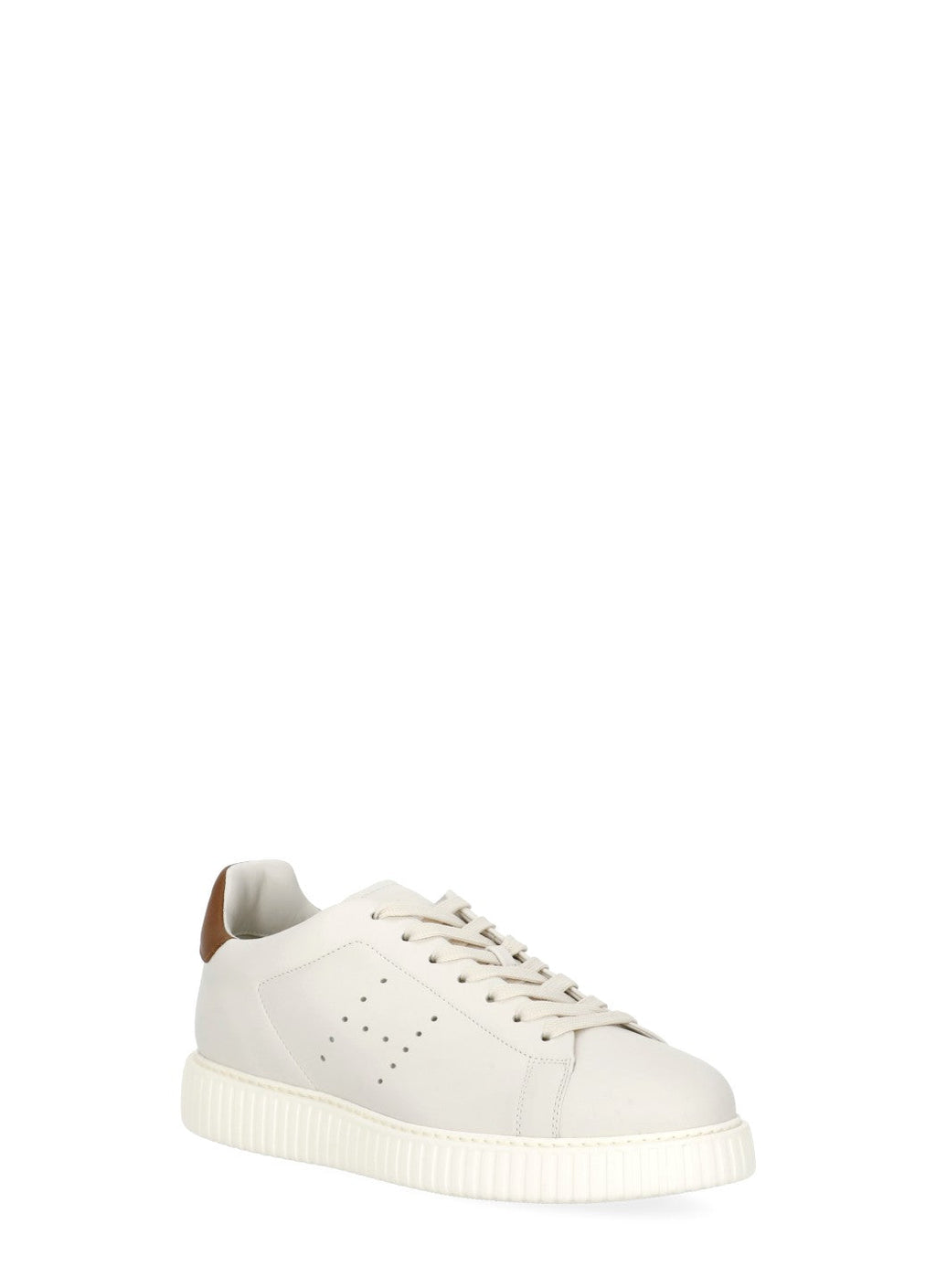 Ivory Smooth Leather Low-Top Sneakers