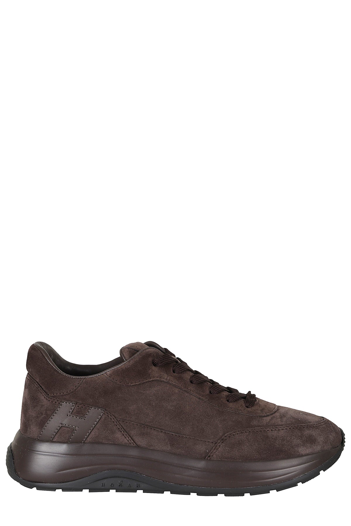 Brown Hi Light Suede Rubber Sole Leather Sneakers