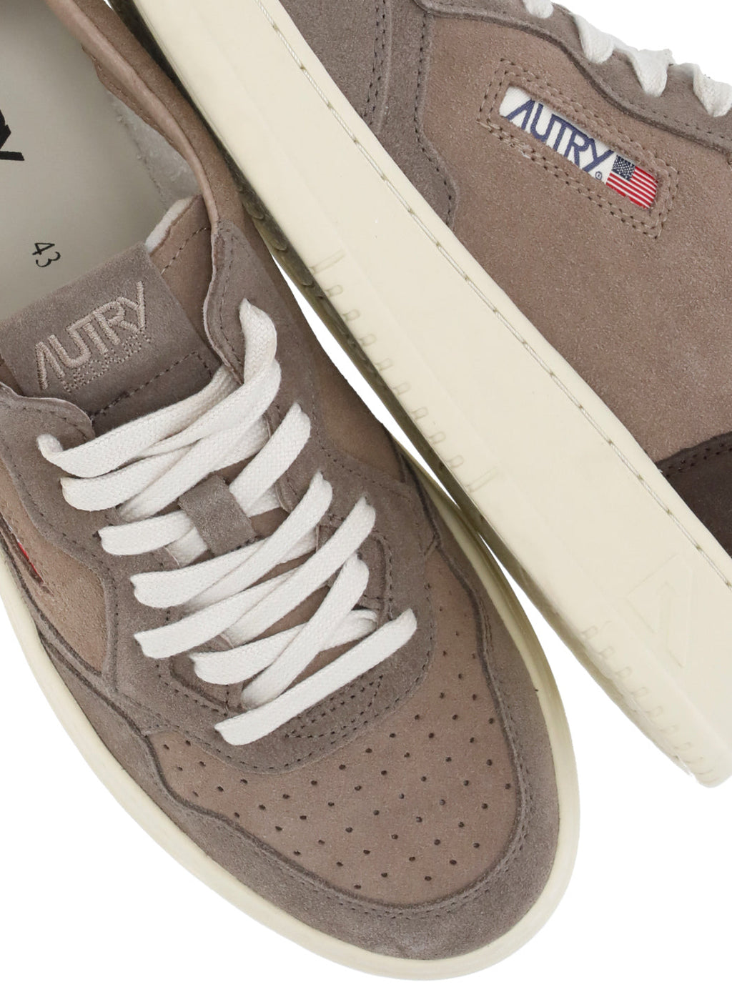Brown Suede Branded Accents Low-Top Sneakers