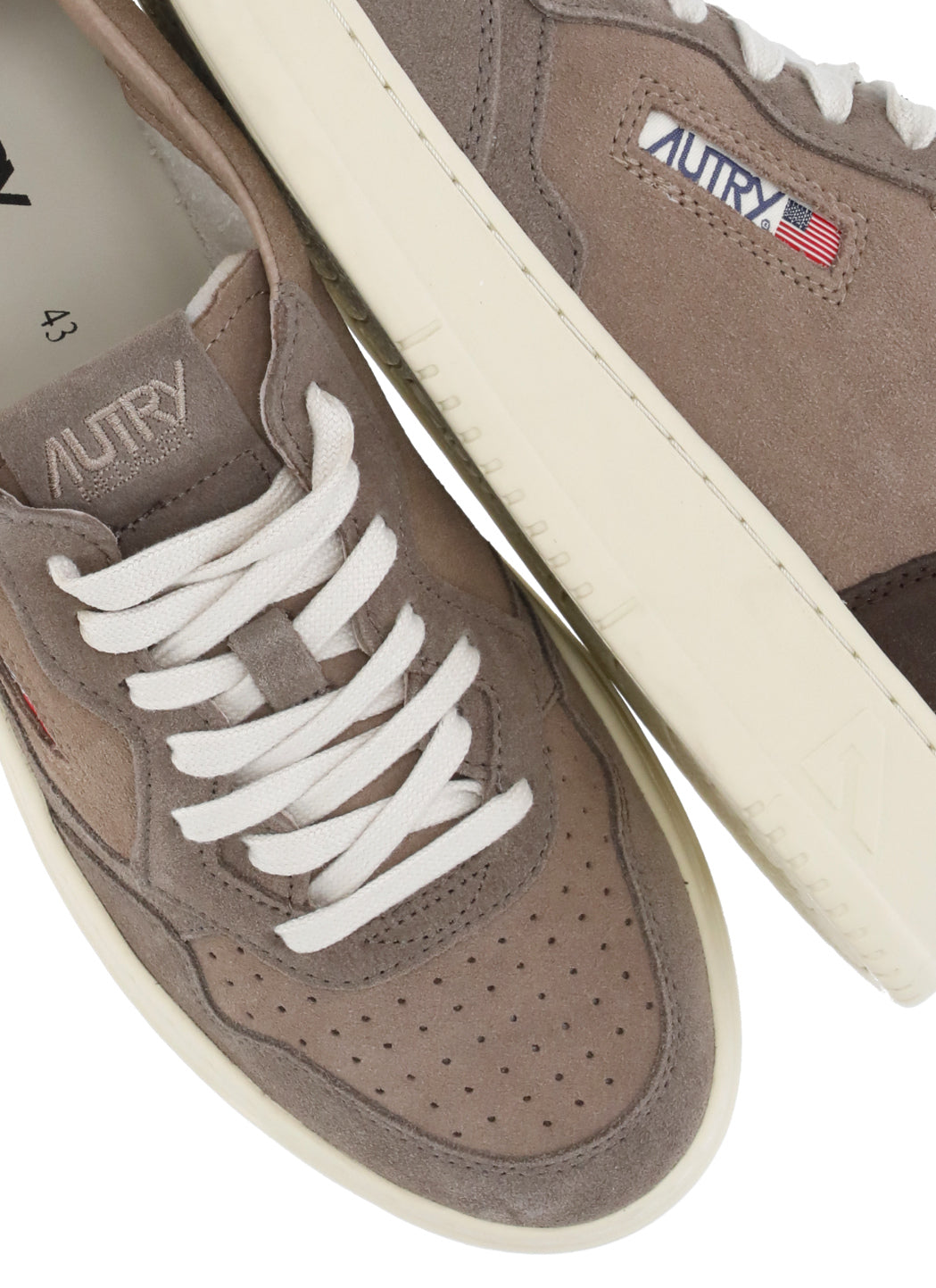 Brown Suede Branded Accents Low-Top Sneakers