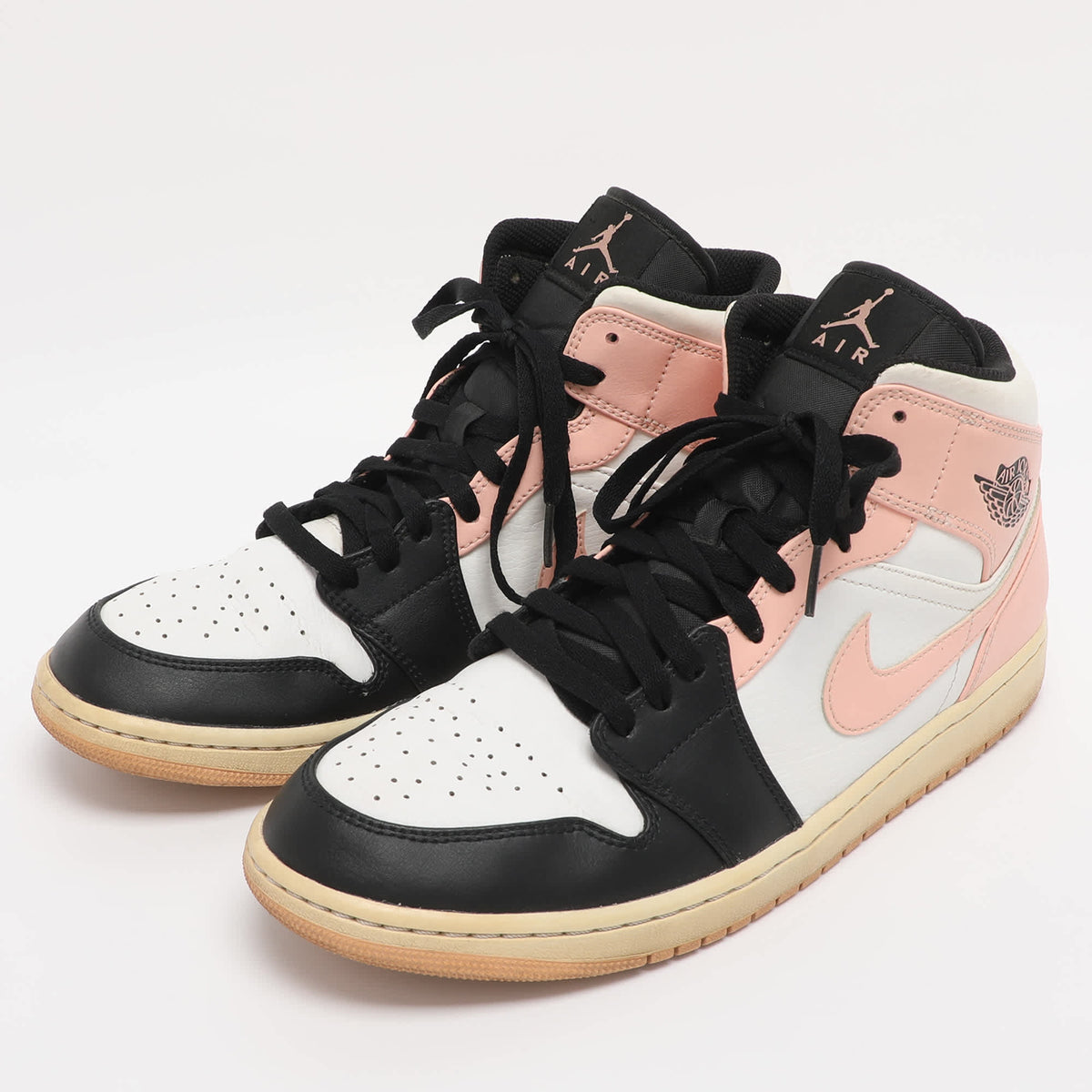 Air Jordans Multicolor Leather Jordan 1 Mid Linen Sneakers