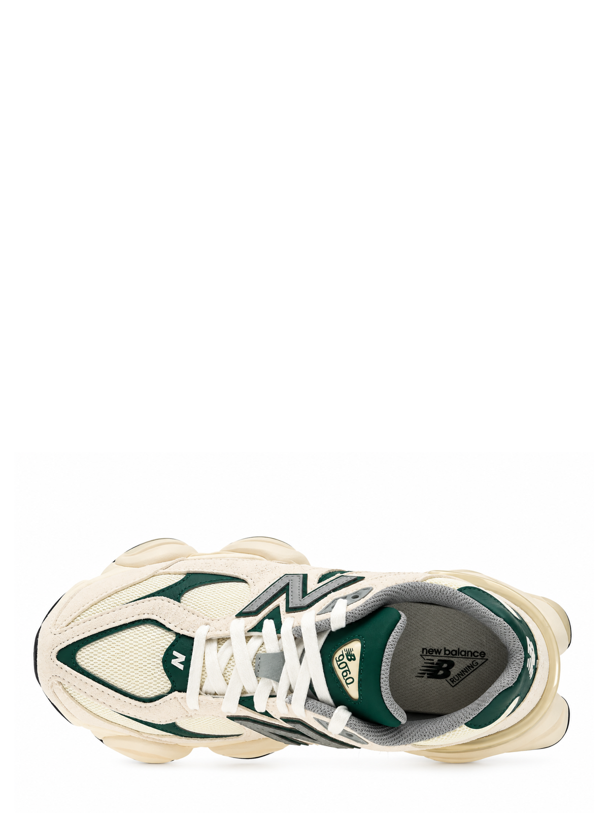 Green 9060 Layered Leather Mesh Sneakers