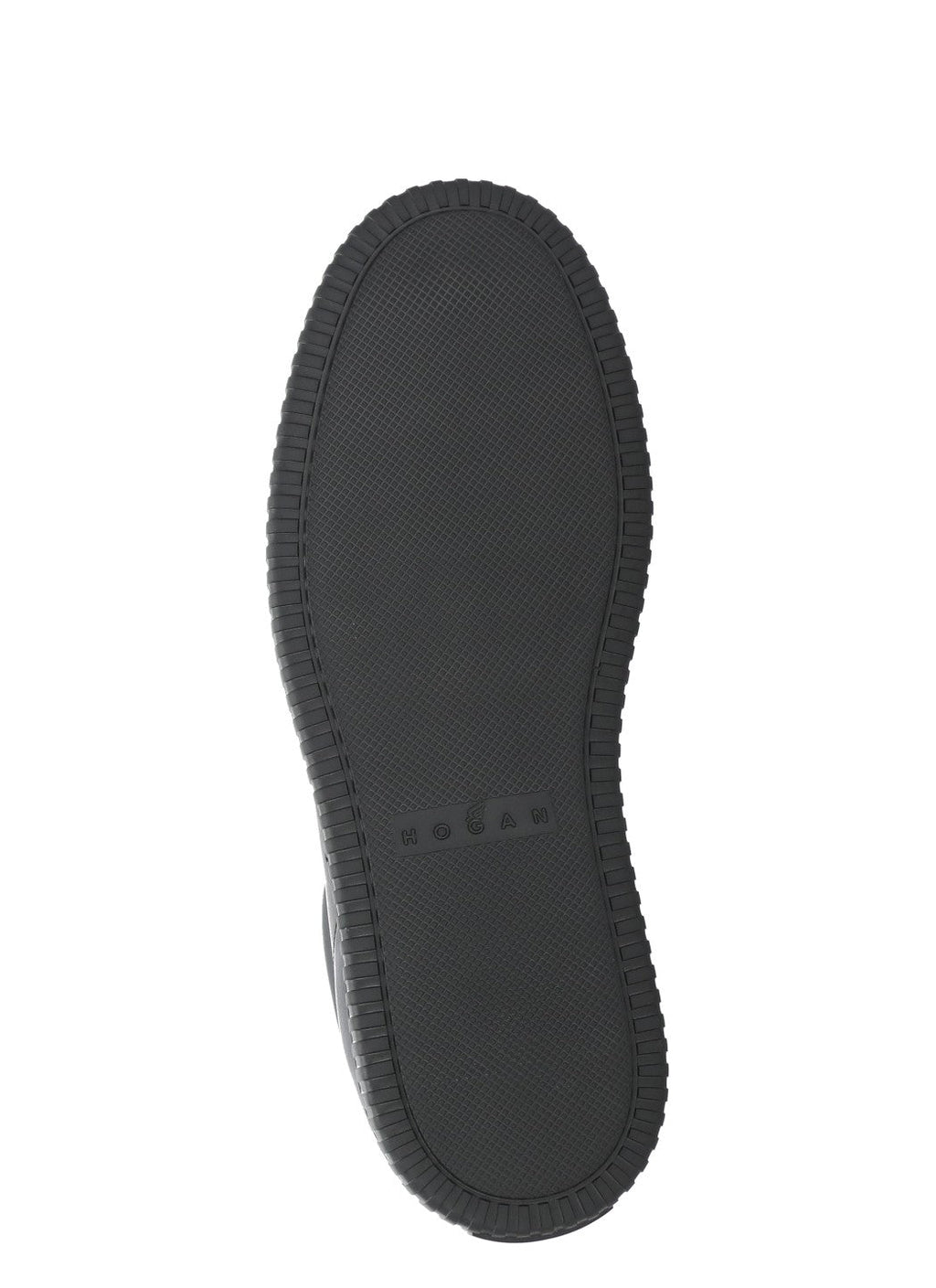 Black Monochromatic Smooth Leather Low-Top Sneakers