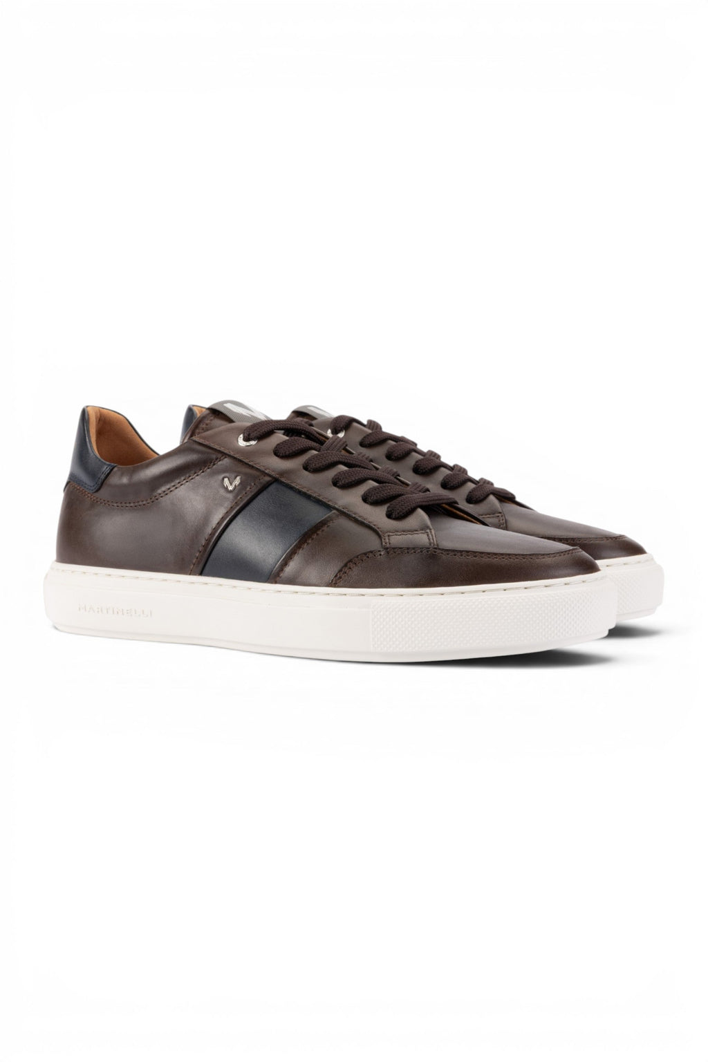 Martinelli Men's Brown Leather Sneakers Trainer Shoes - Hastings