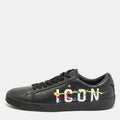 Dsquared2 Black Leather Cassetta Low Top Sneakers