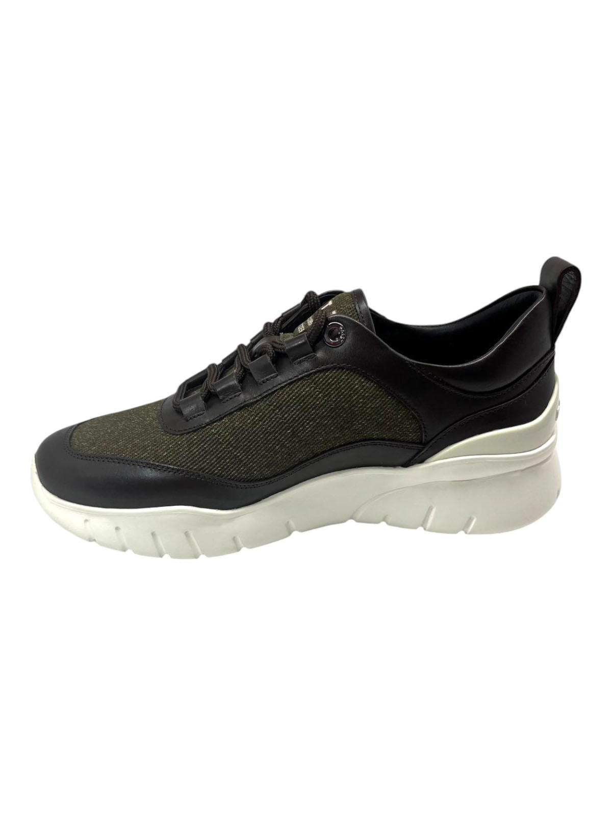 Bally Bredley 6239584 Men's Ebano Leather & Fabric Sneakers Size 7