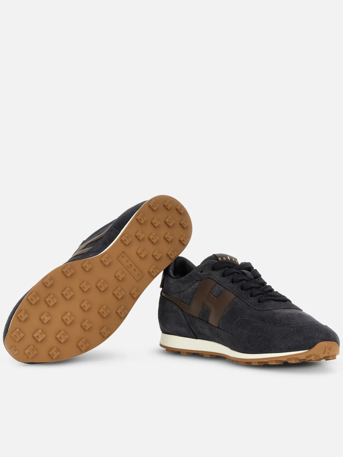Low-Top Sneakers with Dark Suede Upper
