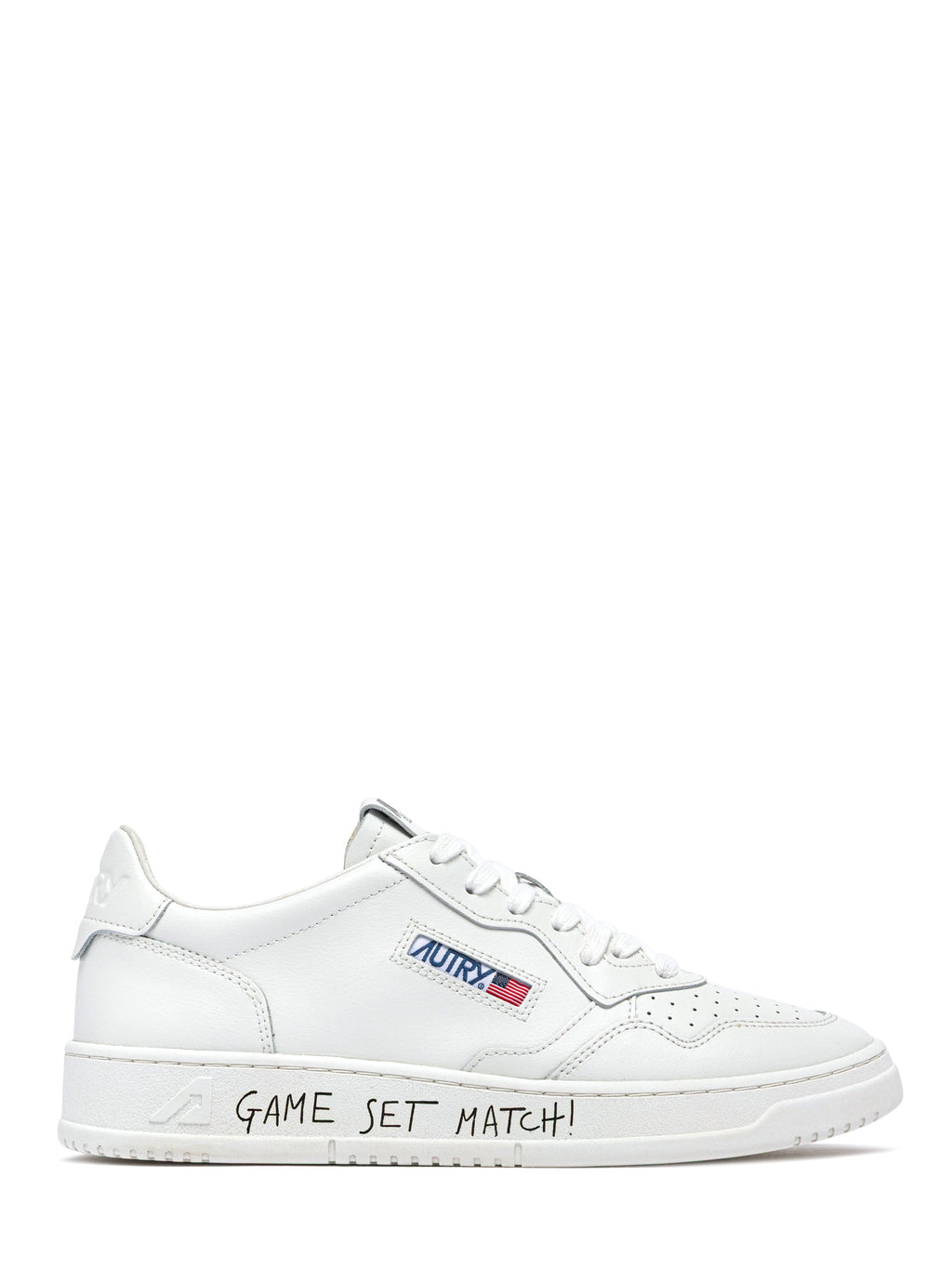 Low-Top Leather Sneakers with Perforated Detailing and Unique Sole Accents