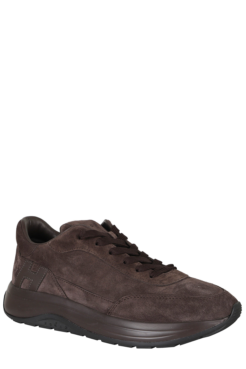 Brown Hi Light Suede Rubber Sole Leather Sneakers