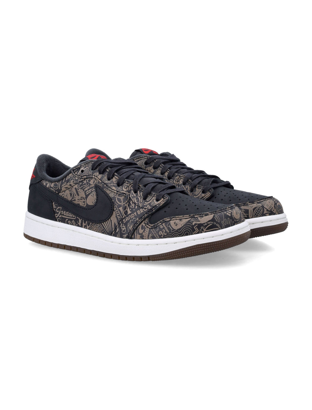 Black Air Jordan 1 Low OG Laser Leather Sneakers