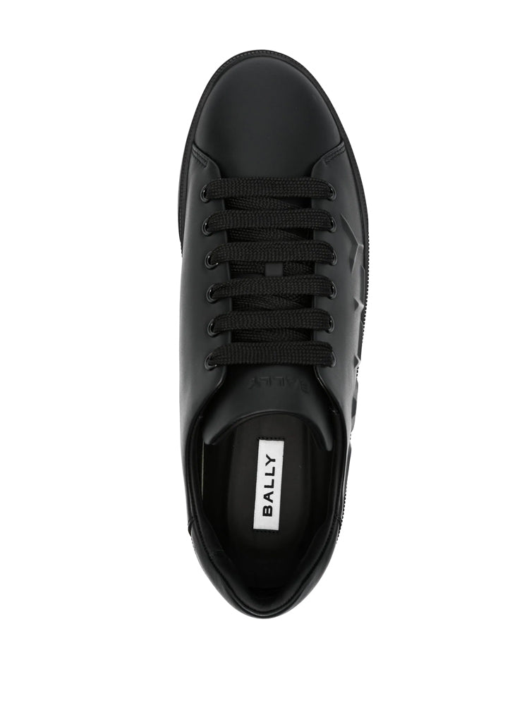 Black Minimalist Low-Top Leather Sneakers