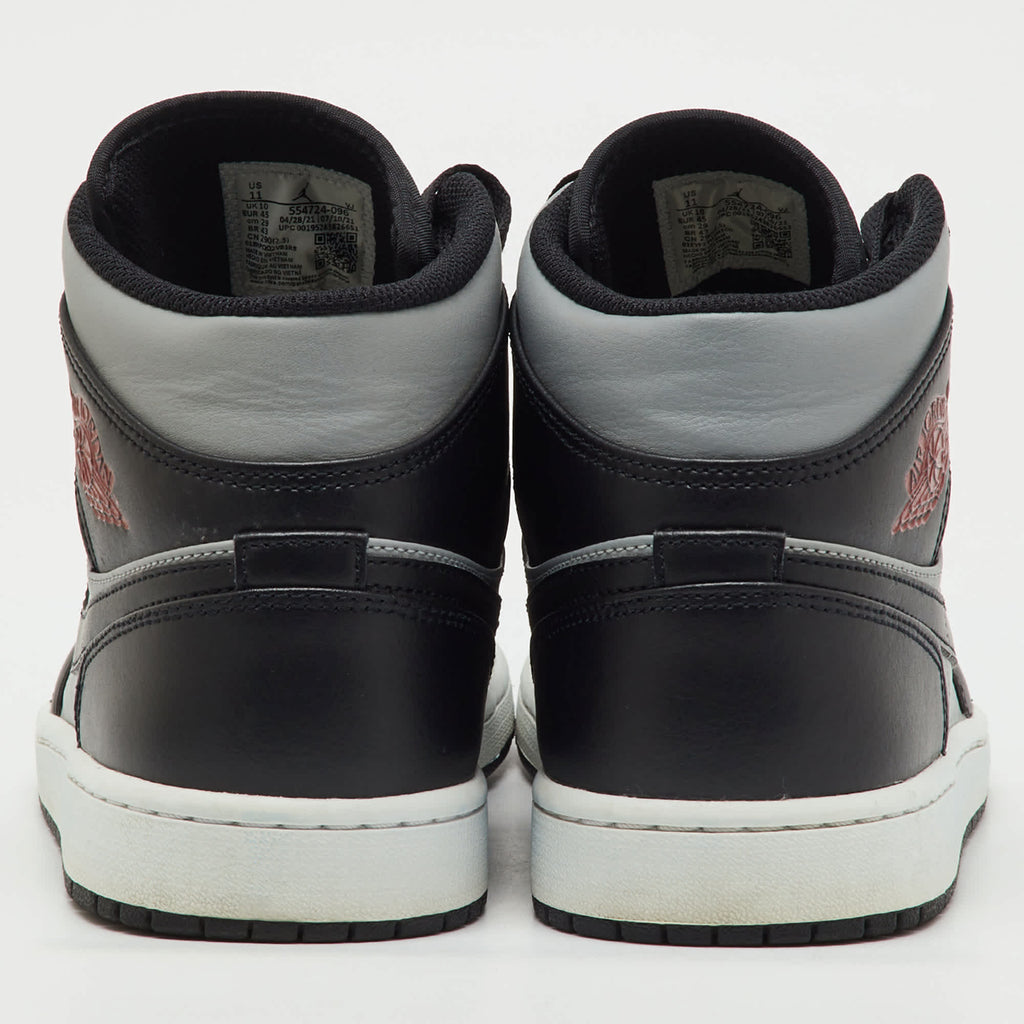 Air Jordans Black/grey Leather Jordan 1 Mid Shadow Red Sneakers