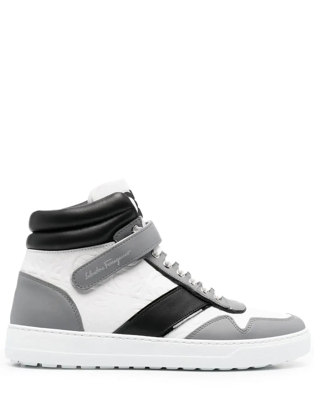 Ferragamo Logo-Print Hi-Top Sneakers