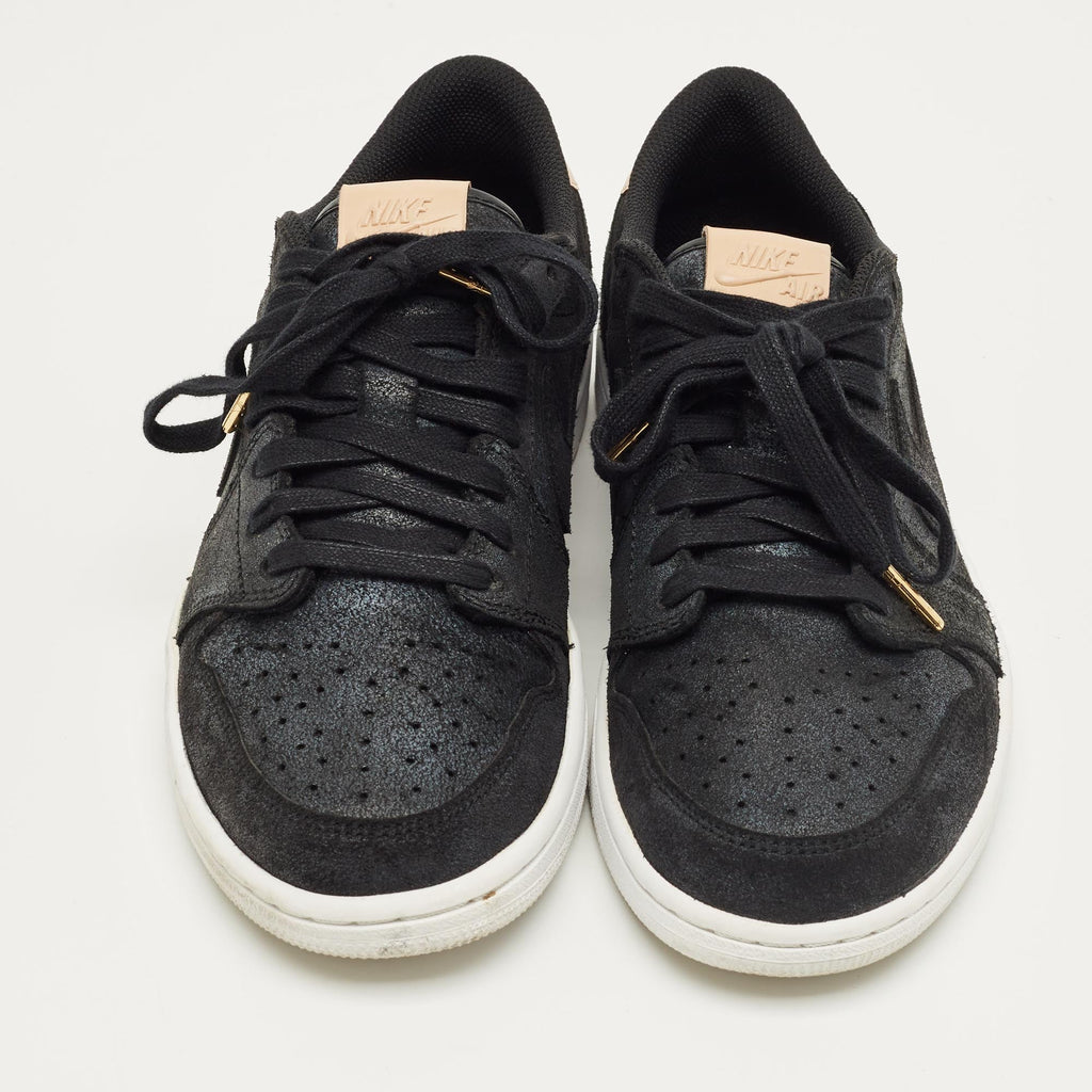 Air Jordans Black Suede Jordan 1 Retro Low Og Black Vachetta Sneakers