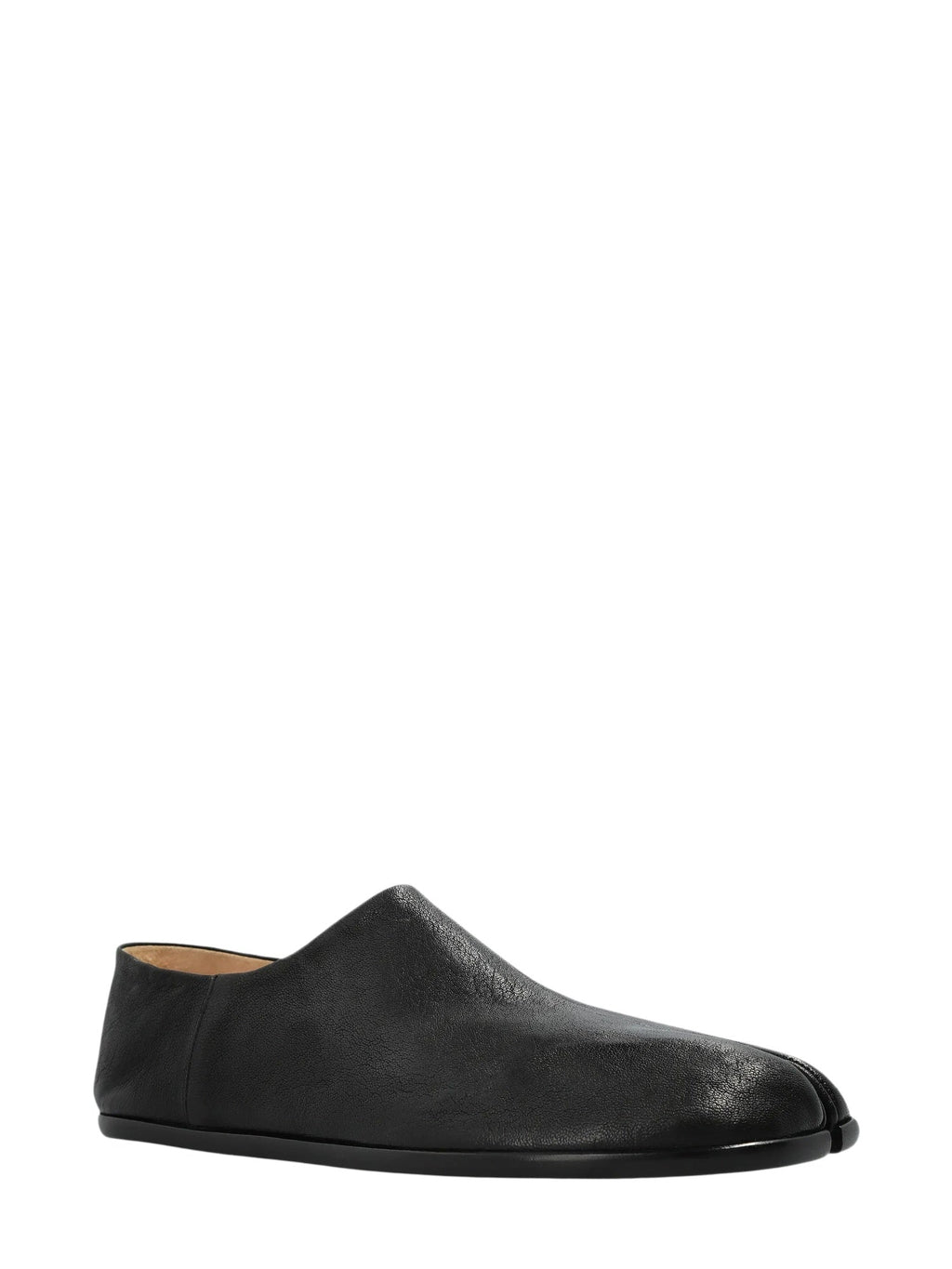 Black Minimalist Tabi Leather Shoes