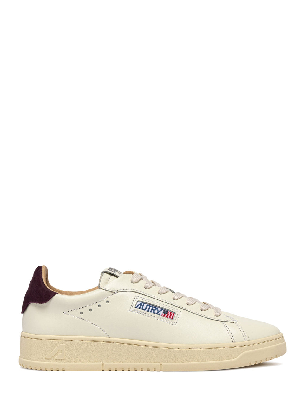 Low-Top Leather Sneakers with Suede Heel Tab