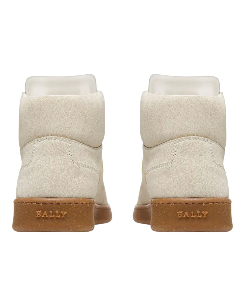 Bally Wiggles 6303321 Men's Dusty White Calf Suede High Top Sneakers