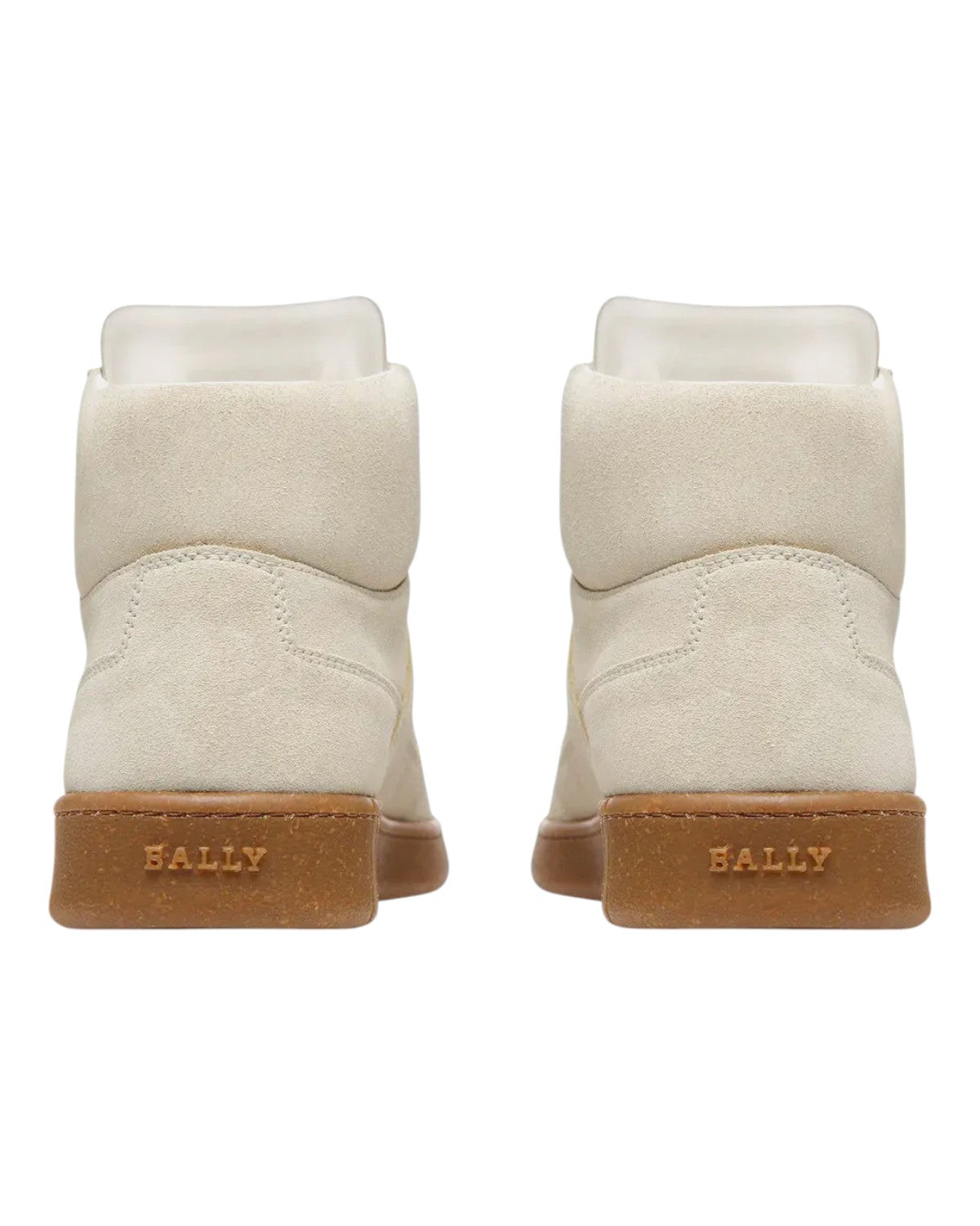 Bally Wiggles 6303321 Men's Dusty White Calf Suede High Top Sneakers