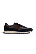 Bugatti Men's Navy Blue Leather Lace-Up Trainer Sneaker Shoes - Timon