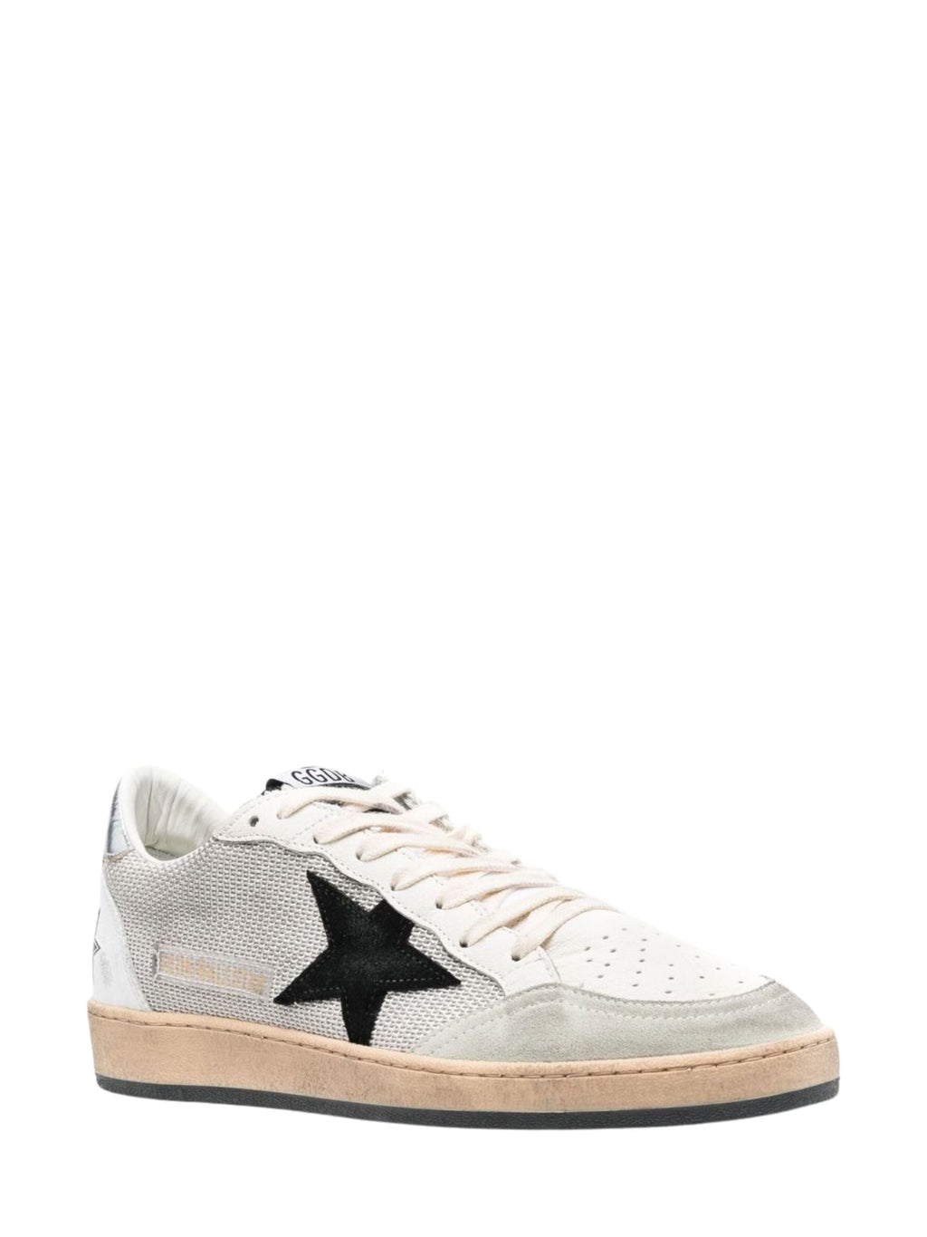 Black Iconic Star Detail Grey Mesh Low-Top Sneakers