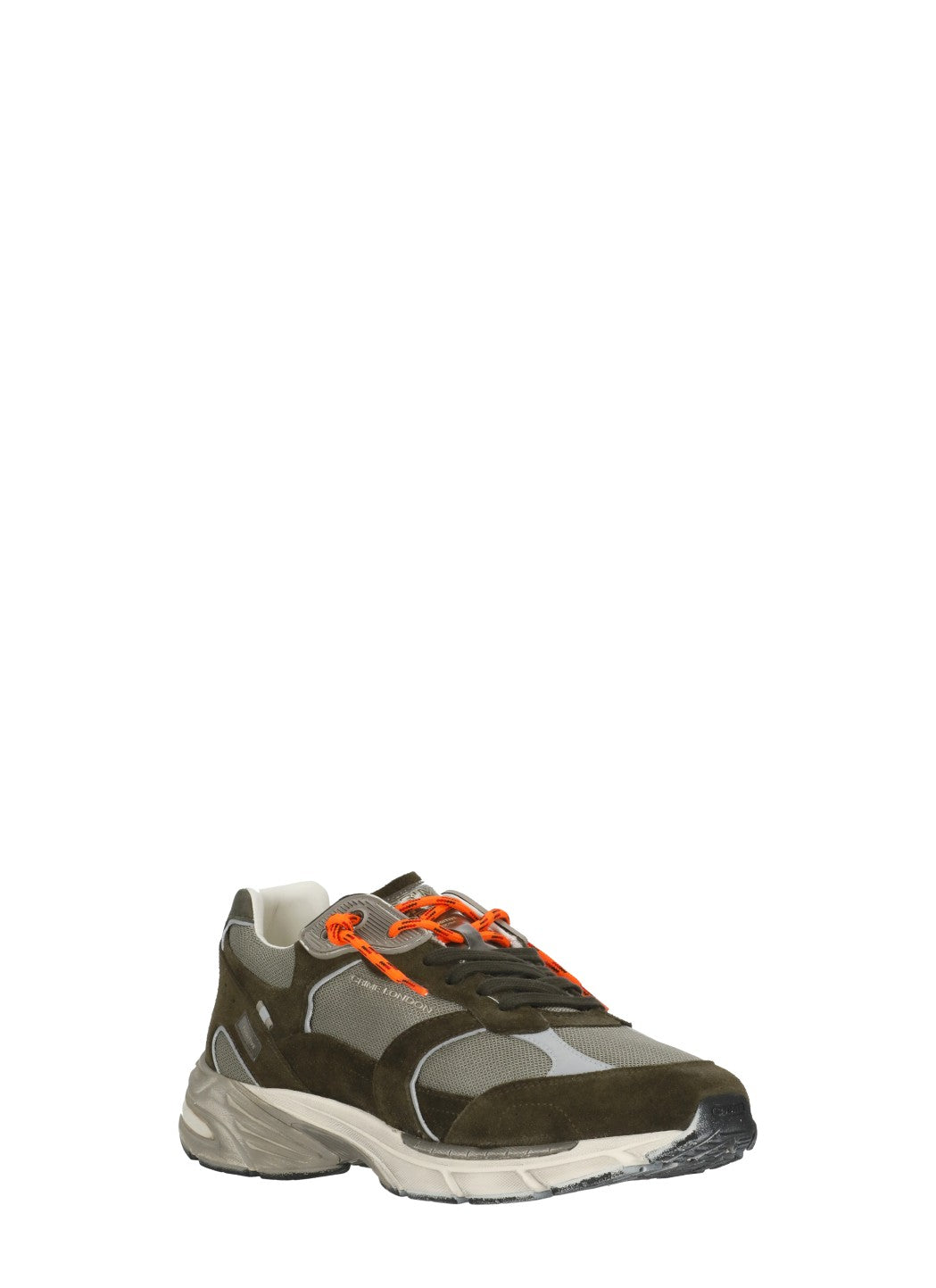 Green Fugitive 9094 Leather Mesh Used-Effect Sneakers