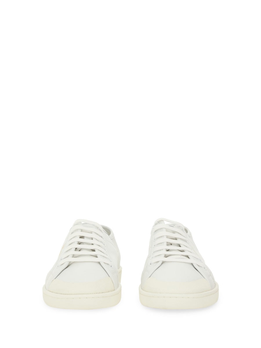 Gym Gold Logo Low-Top Smooth Leather Sneakers