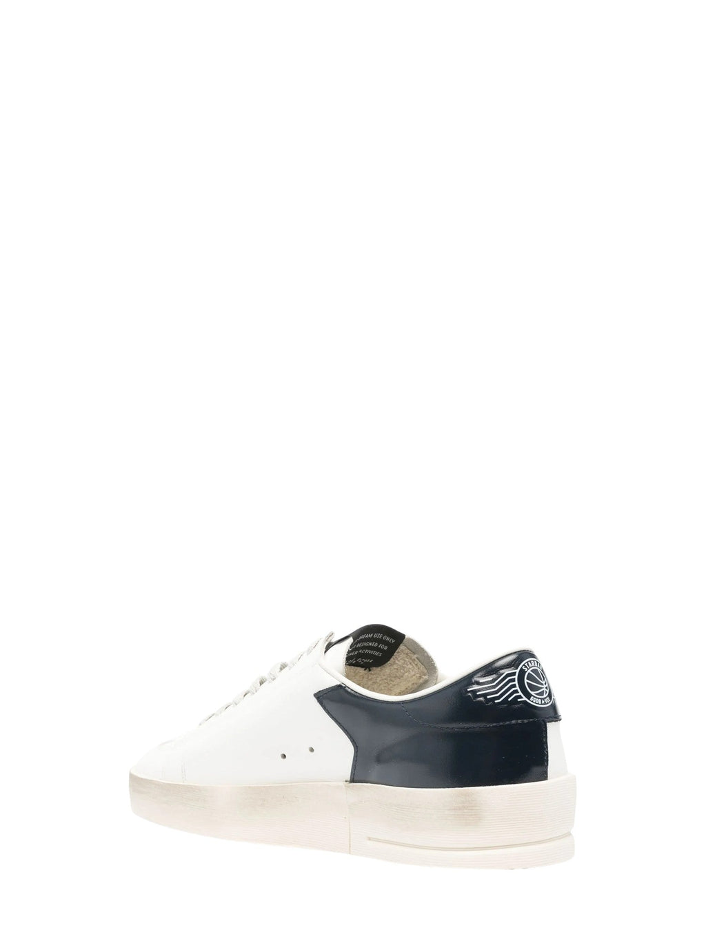 Low-Top Sneakers with Suede Star Detail and Shiny Leather Heel