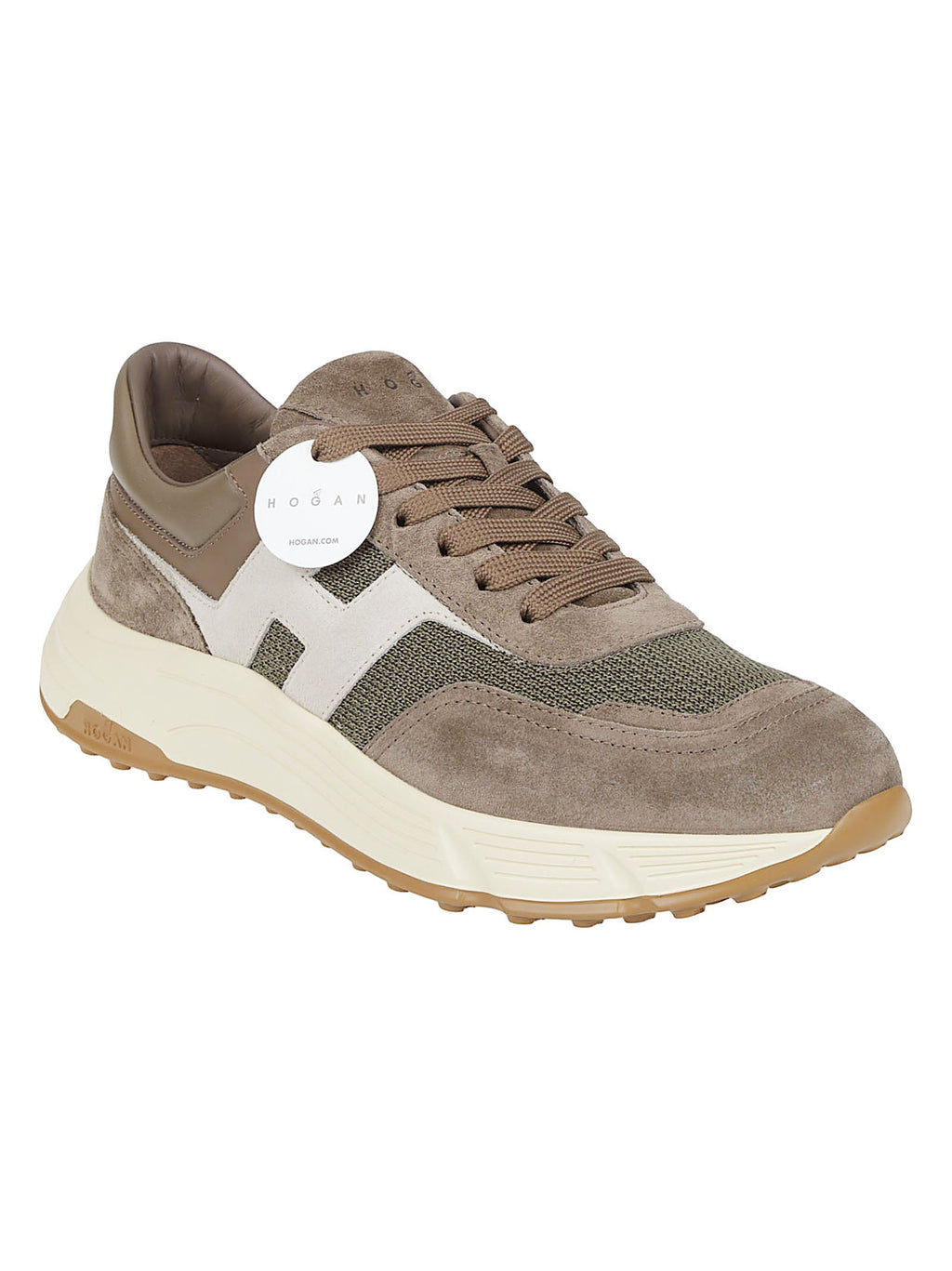 Hyperlight Taupe Suede-Leather Low-Top Sneakers