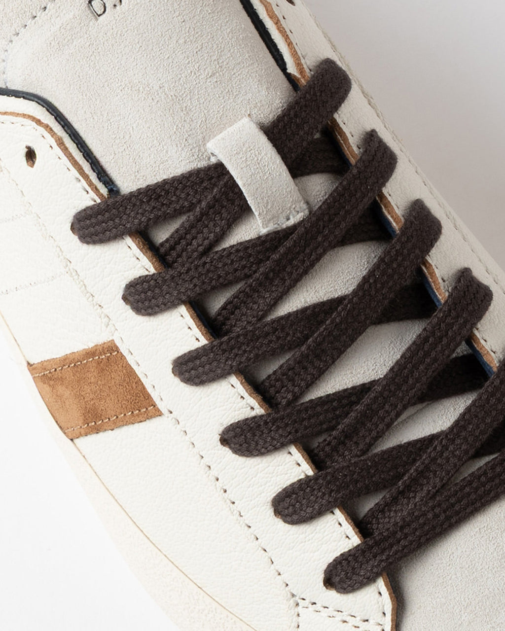 Low-Top Goat Leather Sneakers with Suede Accents