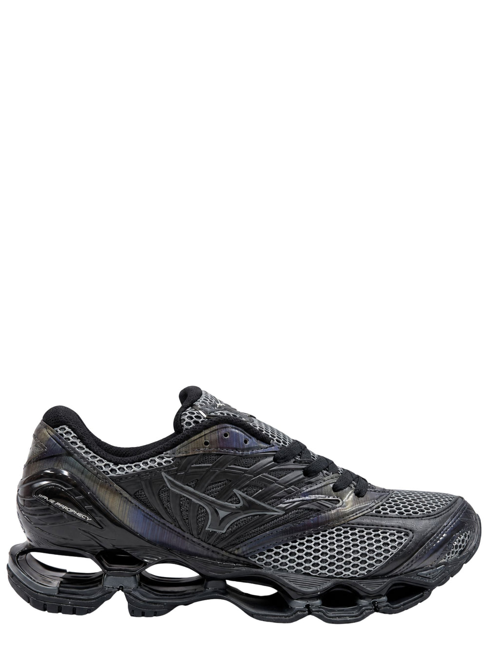 Futuristic Wave Prophecy Sneakers with Glossy Sculpted Sole