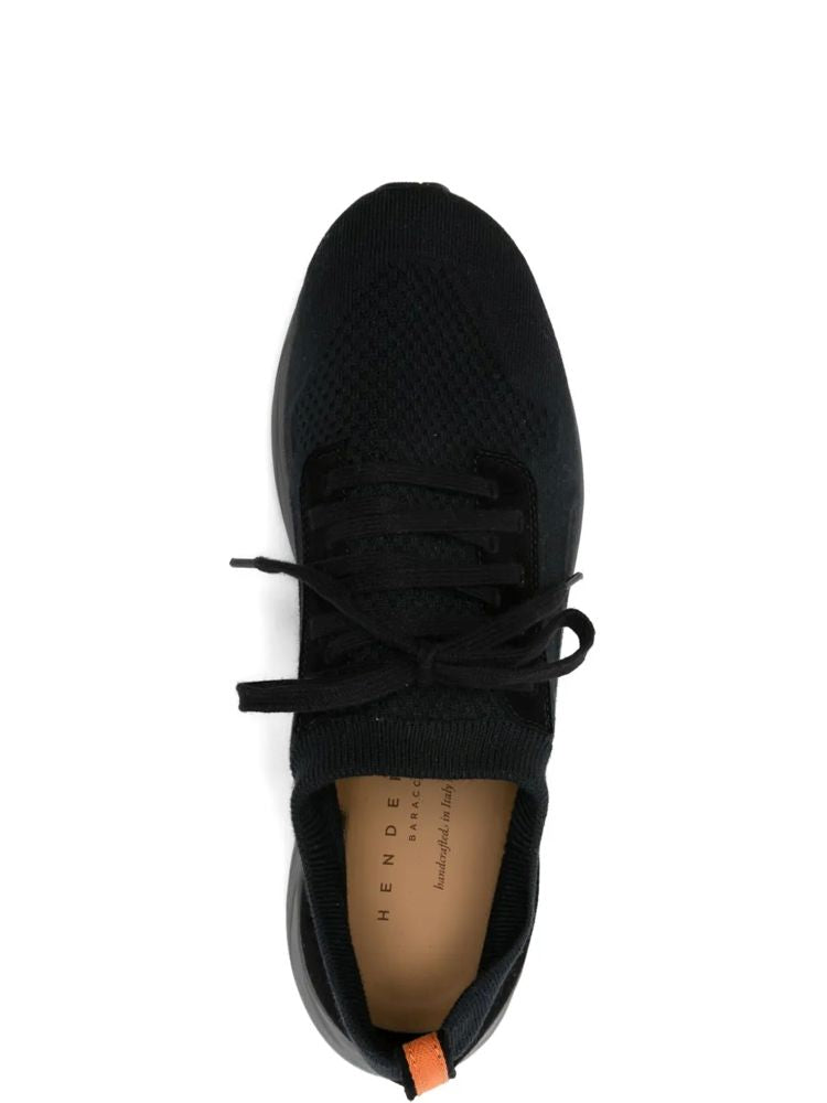 Black Low-Profile Knitted Trainers
