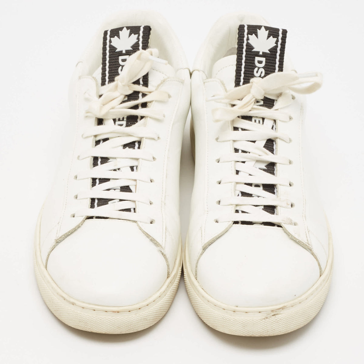 Dsquared2 White Leather Low Top Sneakers