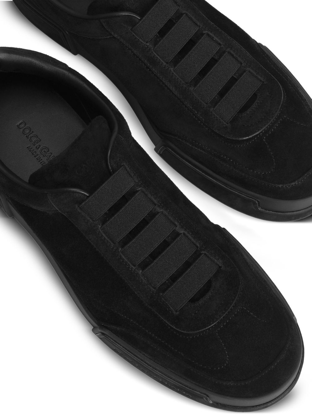 Black Portofino Flat Sole Sneakers