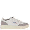 Low-Top Leather Sneakers with Suede Inserts and Logo Details