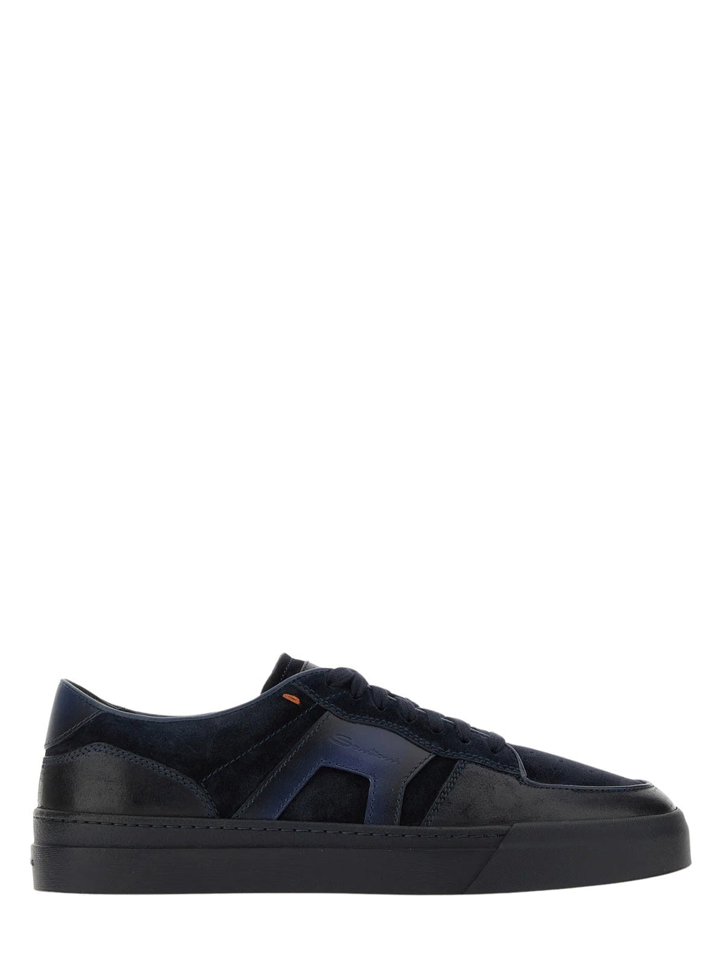 Low-Top Leather Suede Rubber Sole Sneakers