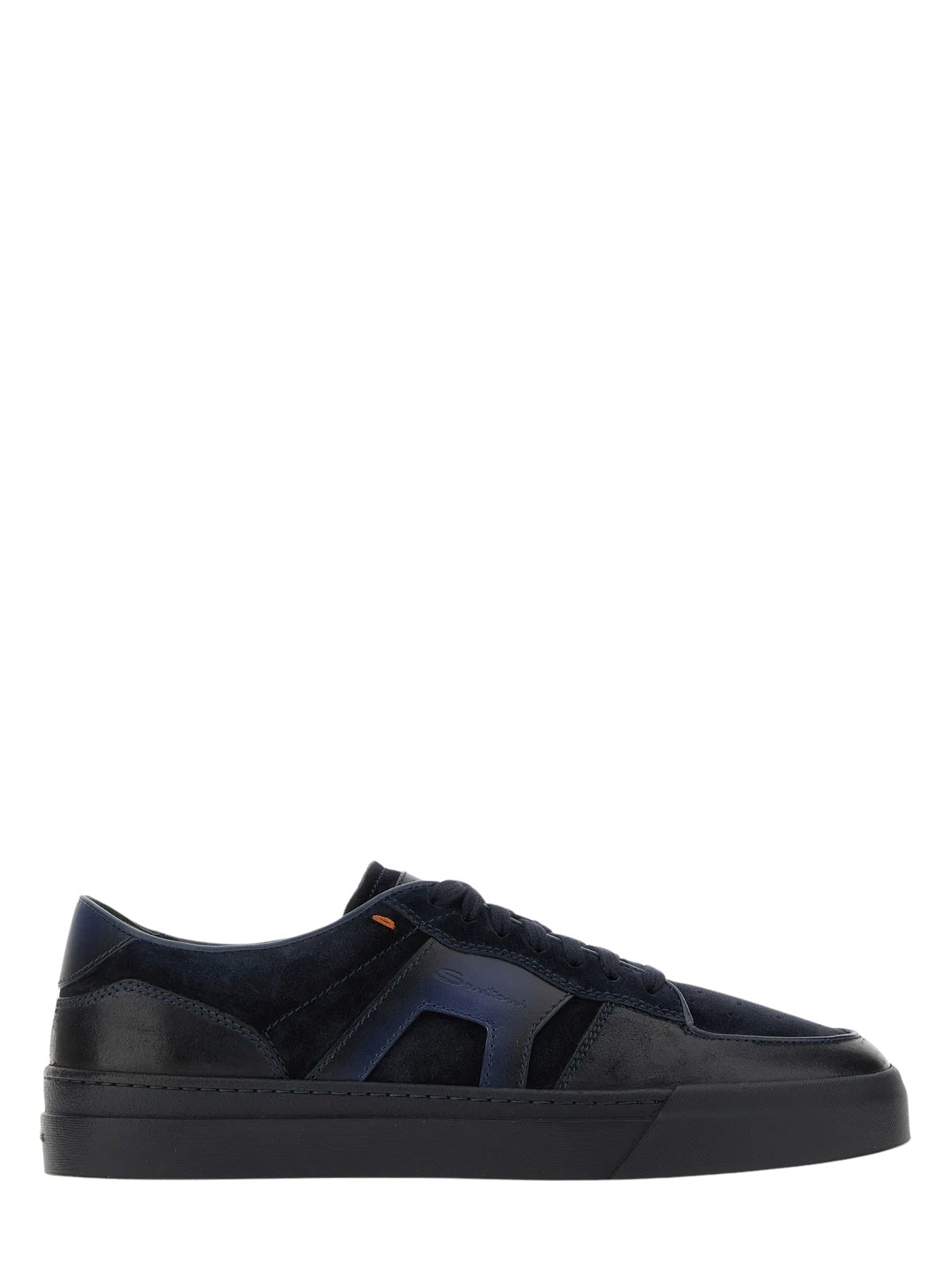 Low-Top Leather Suede Rubber Sole Sneakers