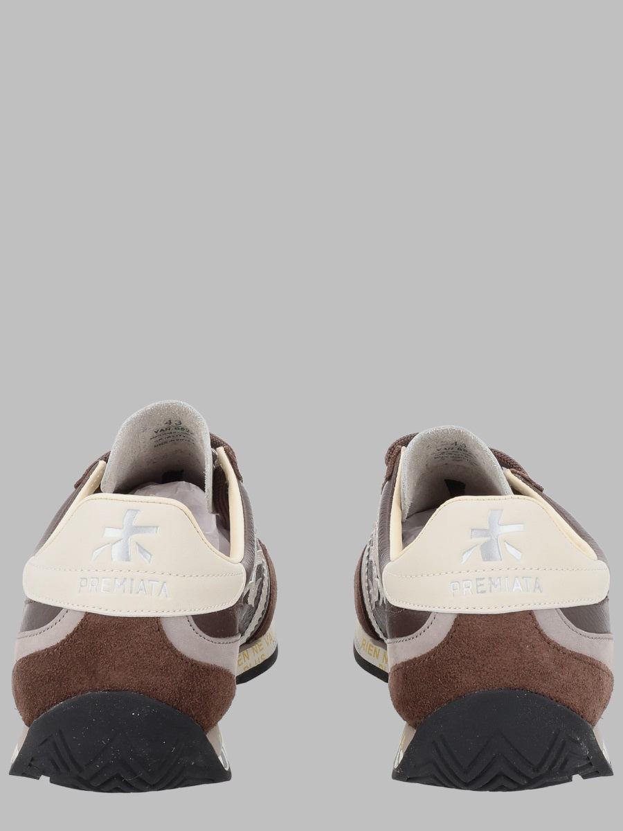 Brown Sporty Suede Leather Sneakers